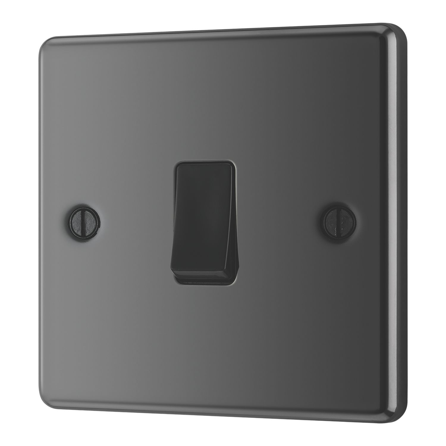 LAP 20A 16AX 1-Gang 2-Way Light Switch Black Nickel with Black Inserts (632PN)