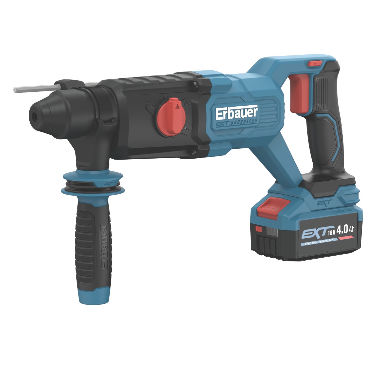 Erbauer ERI1079SDS 3.1kg 18V 1 x 4.0Ah Li-Ion EXT Brushless Cordless SDS Plus Drill (632YM)