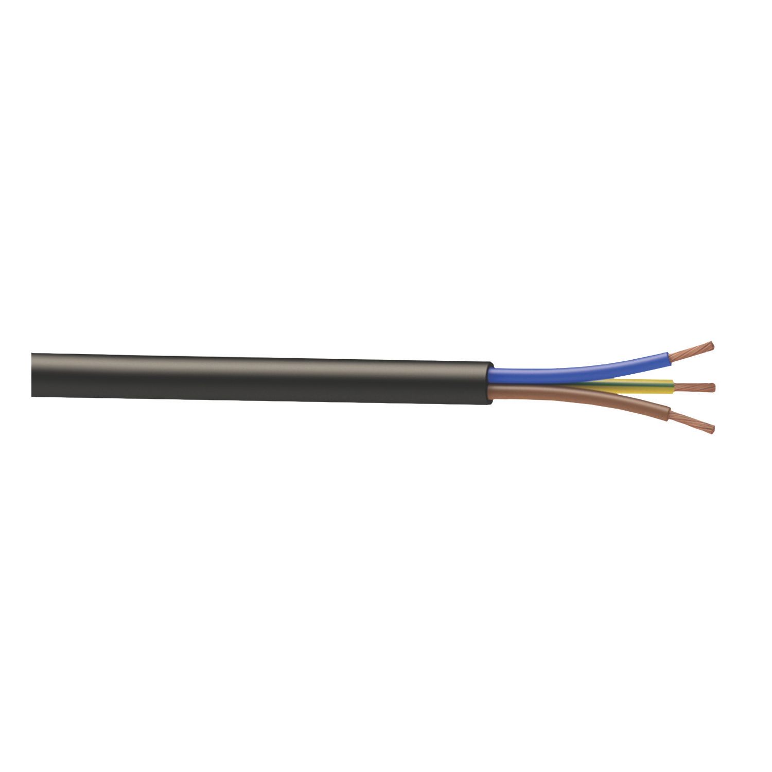 Time 3183P Black 3-Core 0.75mm² Flexible Cable 10m Coil (63318)
