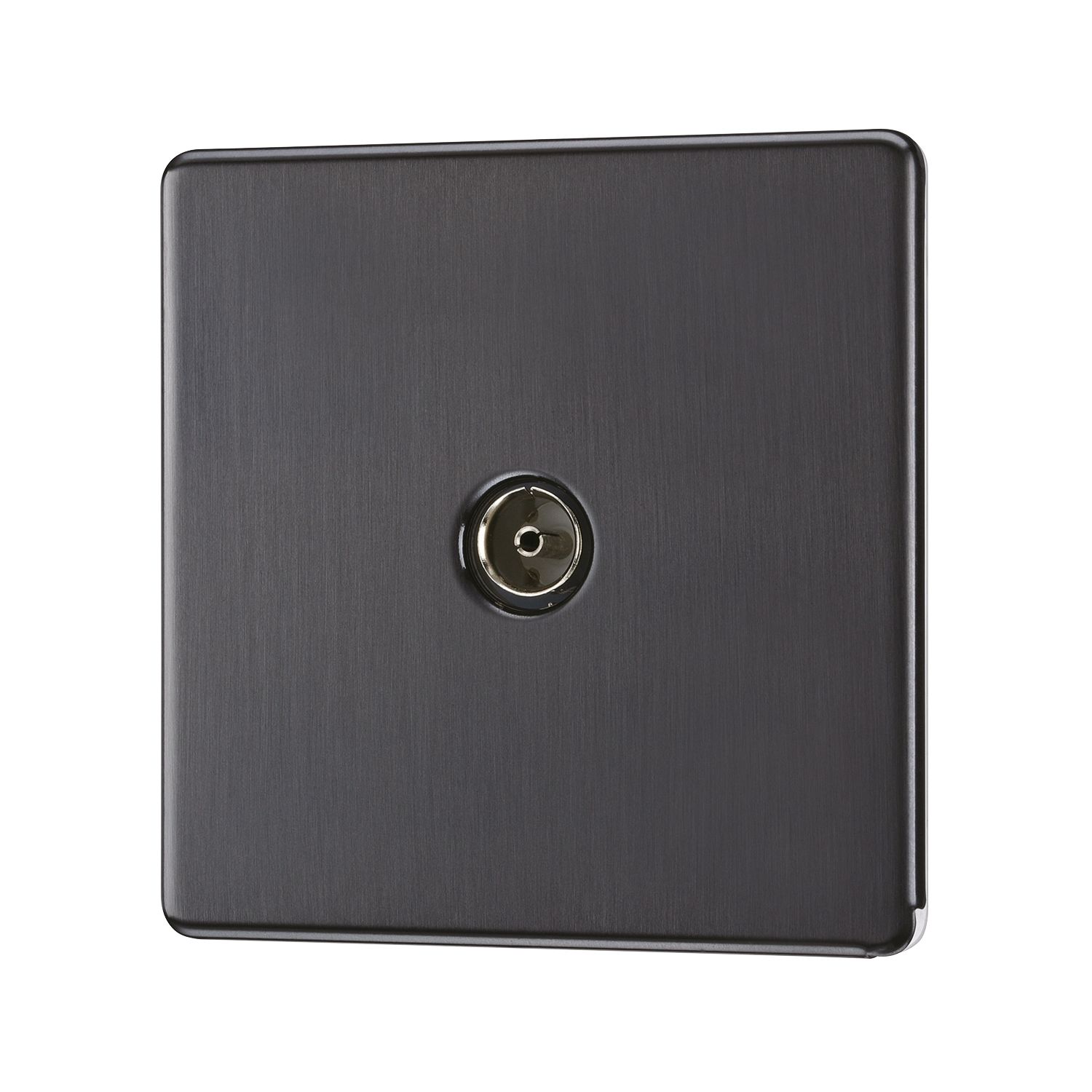 LAP 1-Gang Coaxial TV Socket Slate Grey (633KJ)