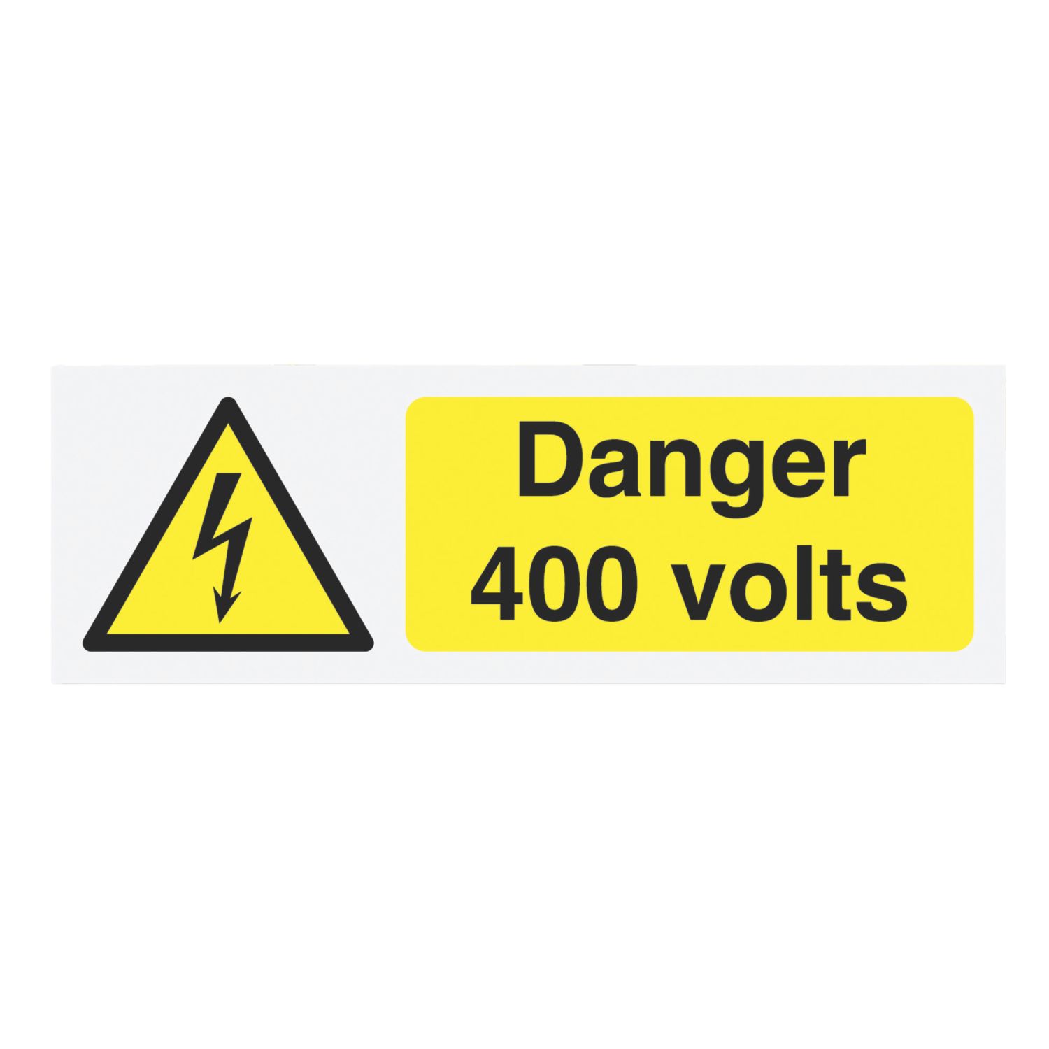 Essentials 'Danger 400V' Electrical Warning Labels 75mm x 25mm 25 Pack (633YU)