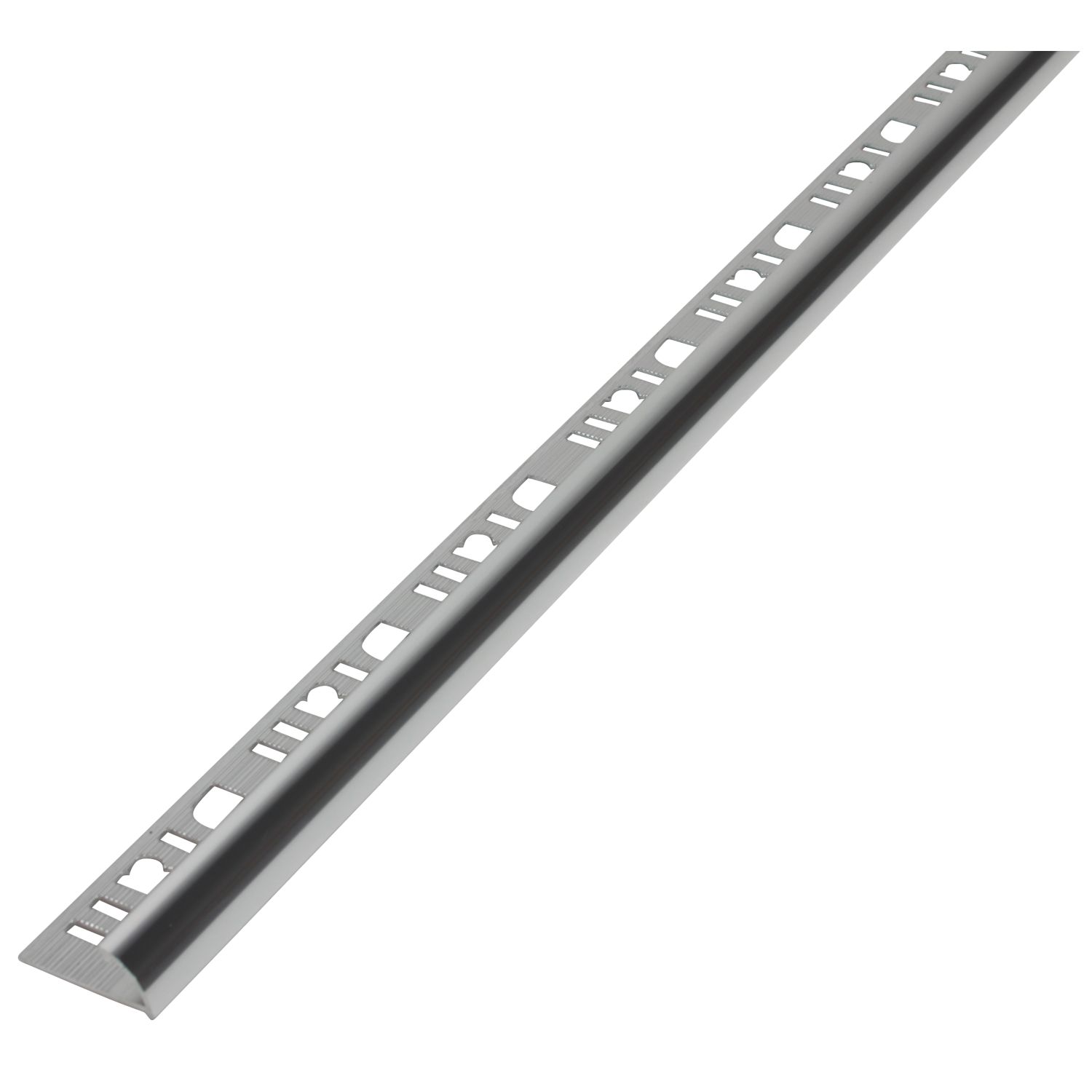 Diall 9mm Round Aluminium Tile Trim Chrome 2.5m (634GR)