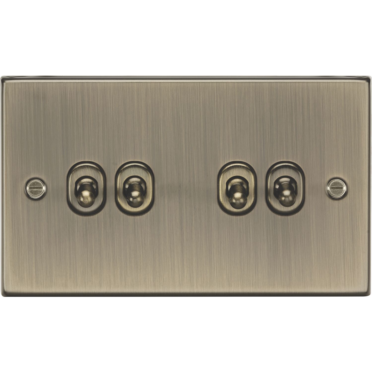 Knightsbridge 10AX 4-Gang 2-Way Light Switch Antique Brass (634TY)