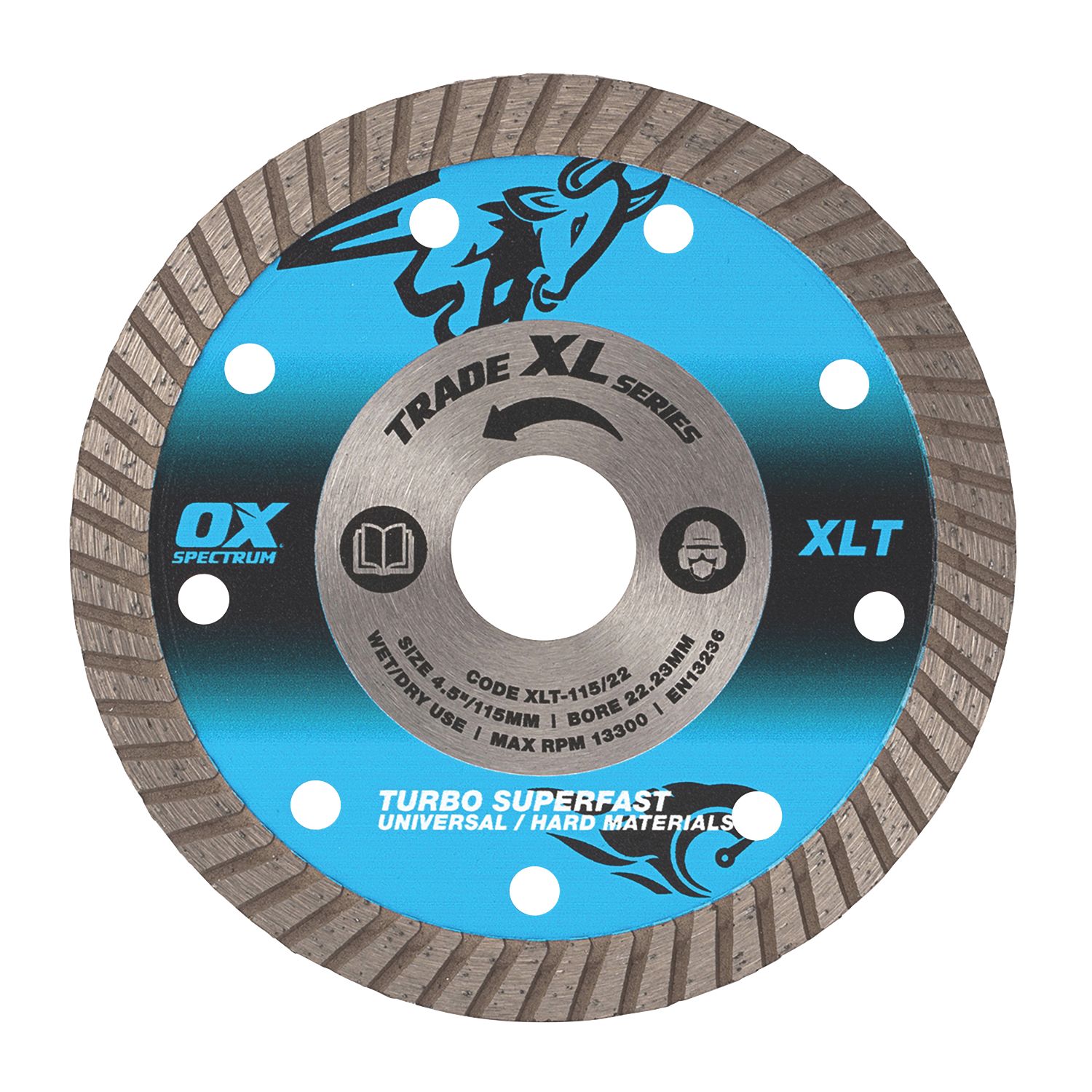 OX XL Turbo Masonry Diamond Blade 115mm x 22.23mm (635HP)