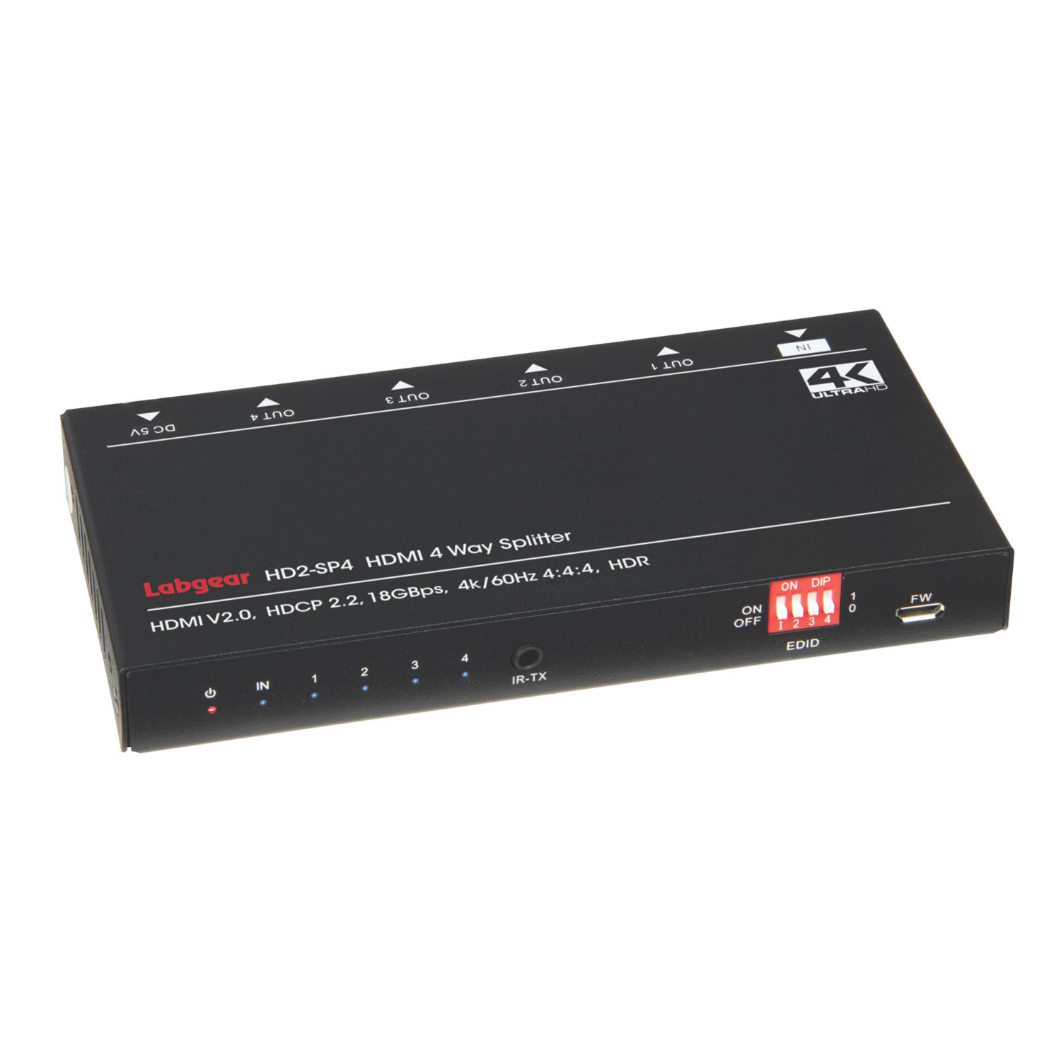 Labgear 4-Way HDMI Splitter (636AW)