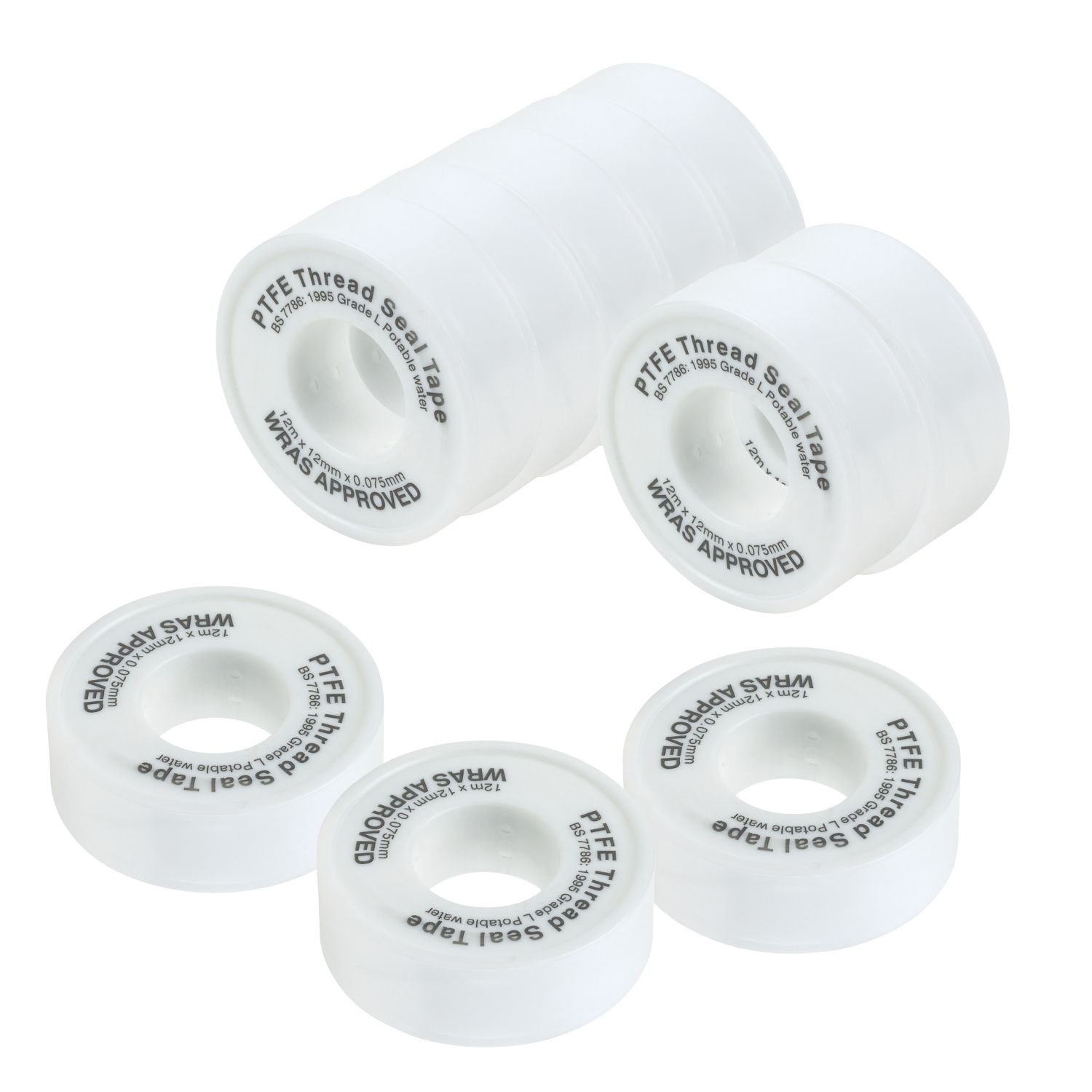 PTFE Tapes for Water 12m x 12mm 10 Pack (63859)