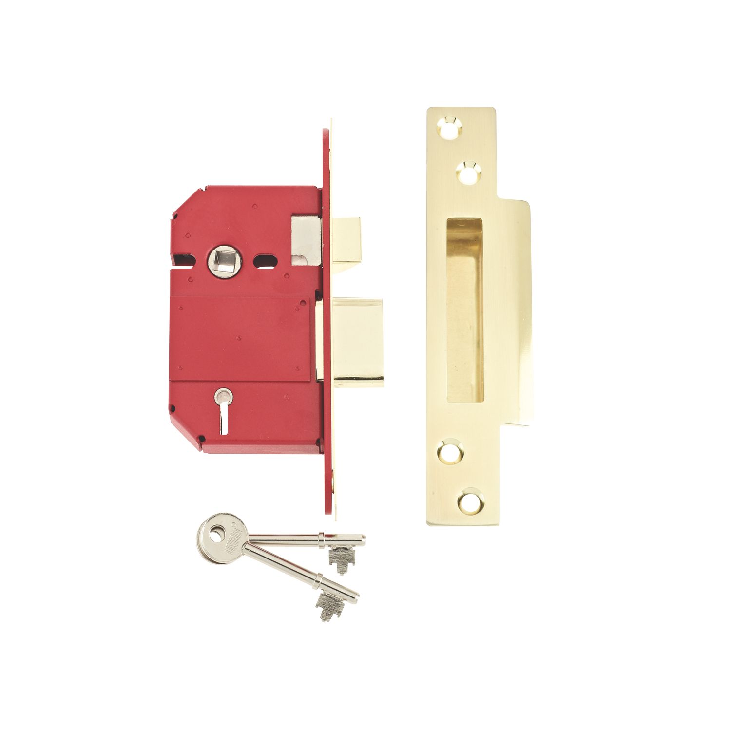 Union Fire Rated Brass BS 5-Lever Mortice Sashlock 68mm Case - 45mm Backset (6390D)