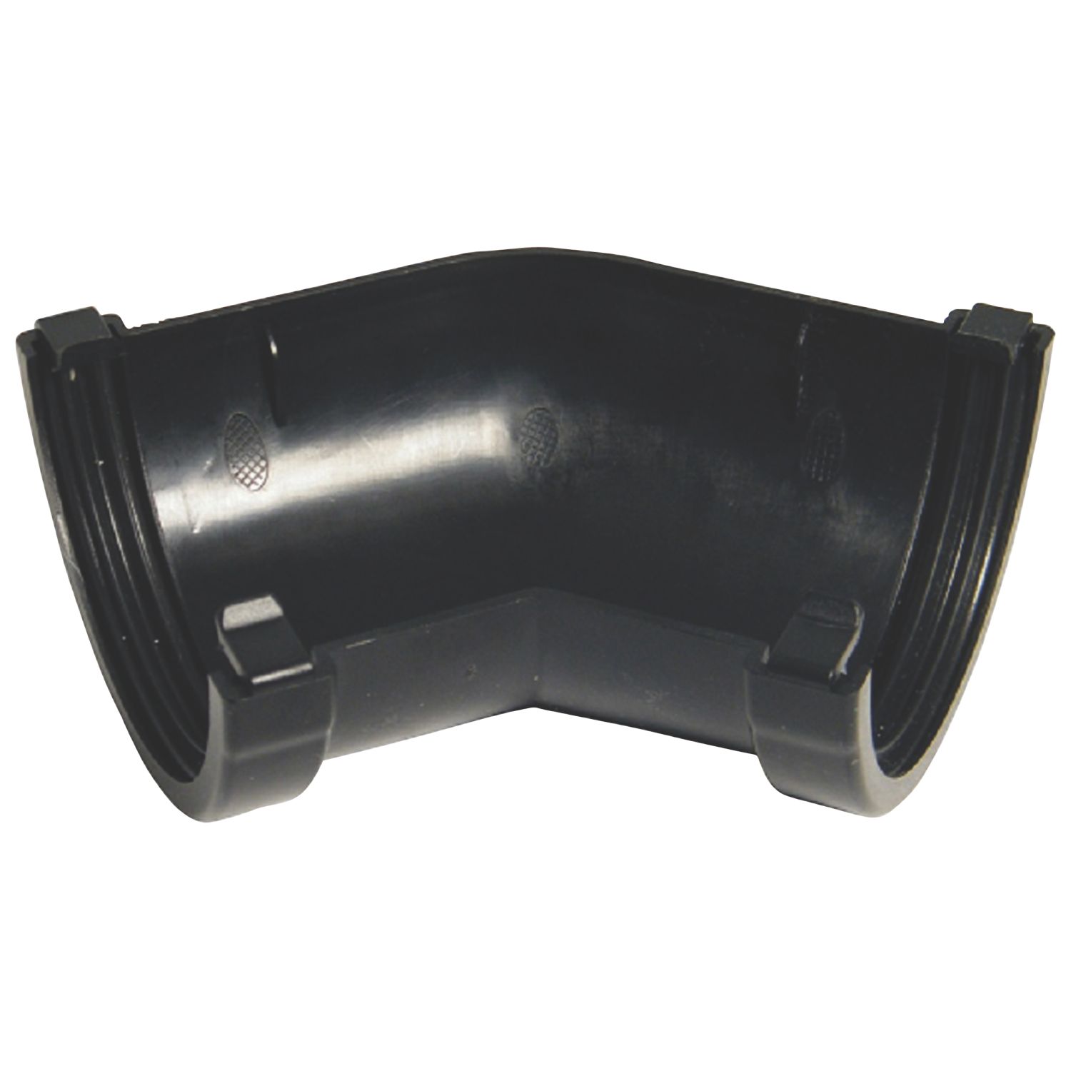 FloPlast MiniFlo uPVC 135° Half Round Gutter Angle Black 76mm (6393K)