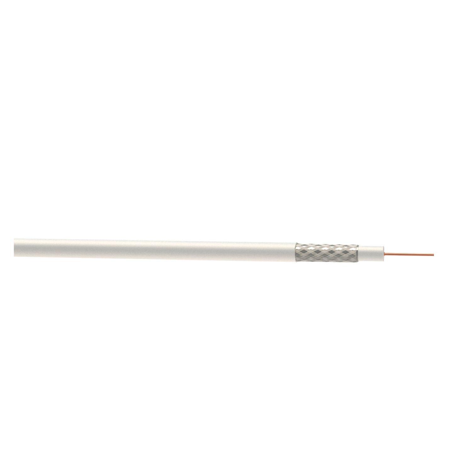 Time RG6 White 1-Core Round Coaxial Cable 100m Drum (639JY)