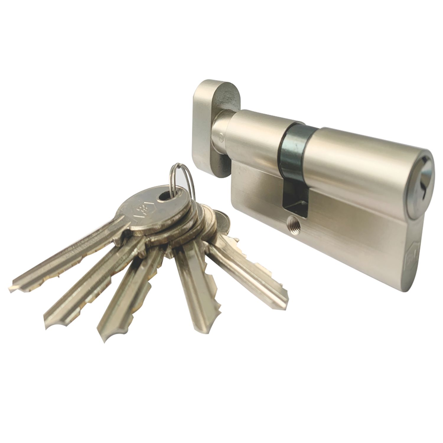 Smith & Locke 6-Pin Cylinder Thumbturn Lock 40-40 (80mm) Satin Nickel (639TE)