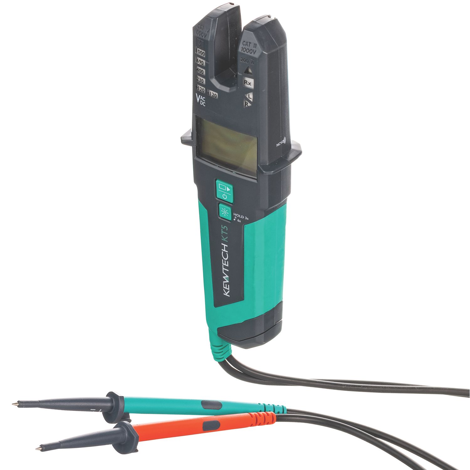Kewtech KT5 AC/DC Open Jaw Current & Voltage Tester 1000V (640KN)