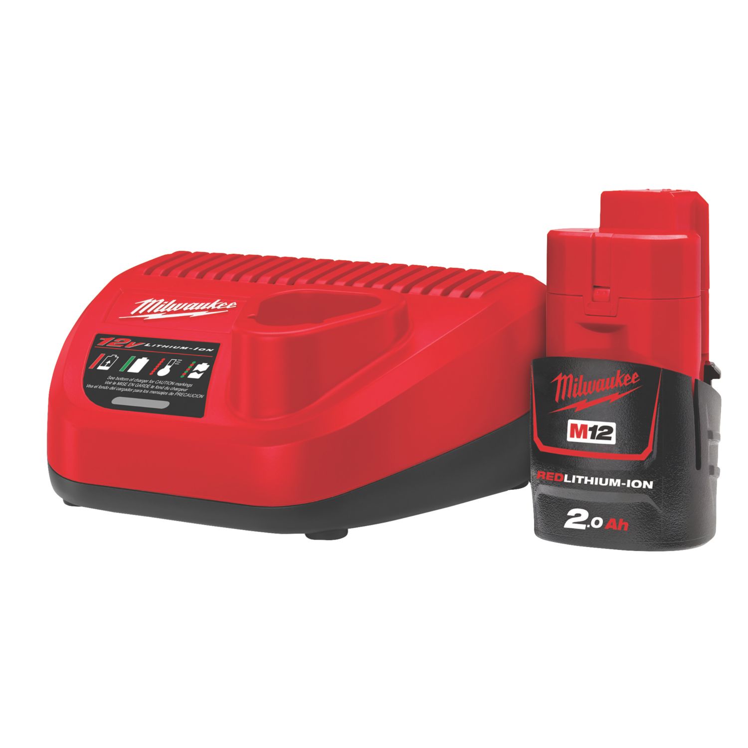 Milwaukee M12 NRG-201 12V 2.0Ah Li-Ion RedLithium Battery & Charger Set (641HP)