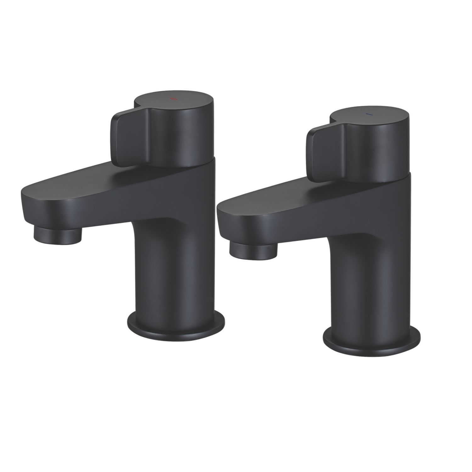 Swirl Caldew Black 120mm Deck Mounted Lever 2 Tap Holes Bath Pillar Tap (642XX)