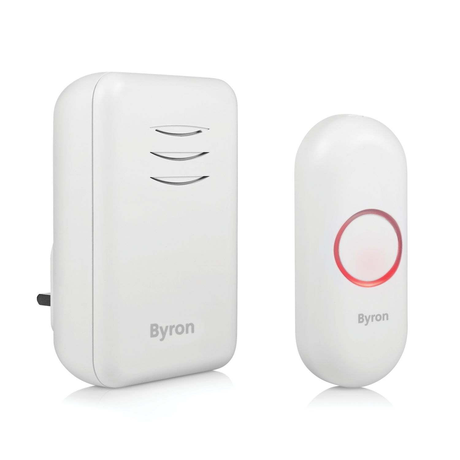 Byron DBY-22312UK Plug-In Wireless Doorbell Kit White 2 Piece Set (642YE)