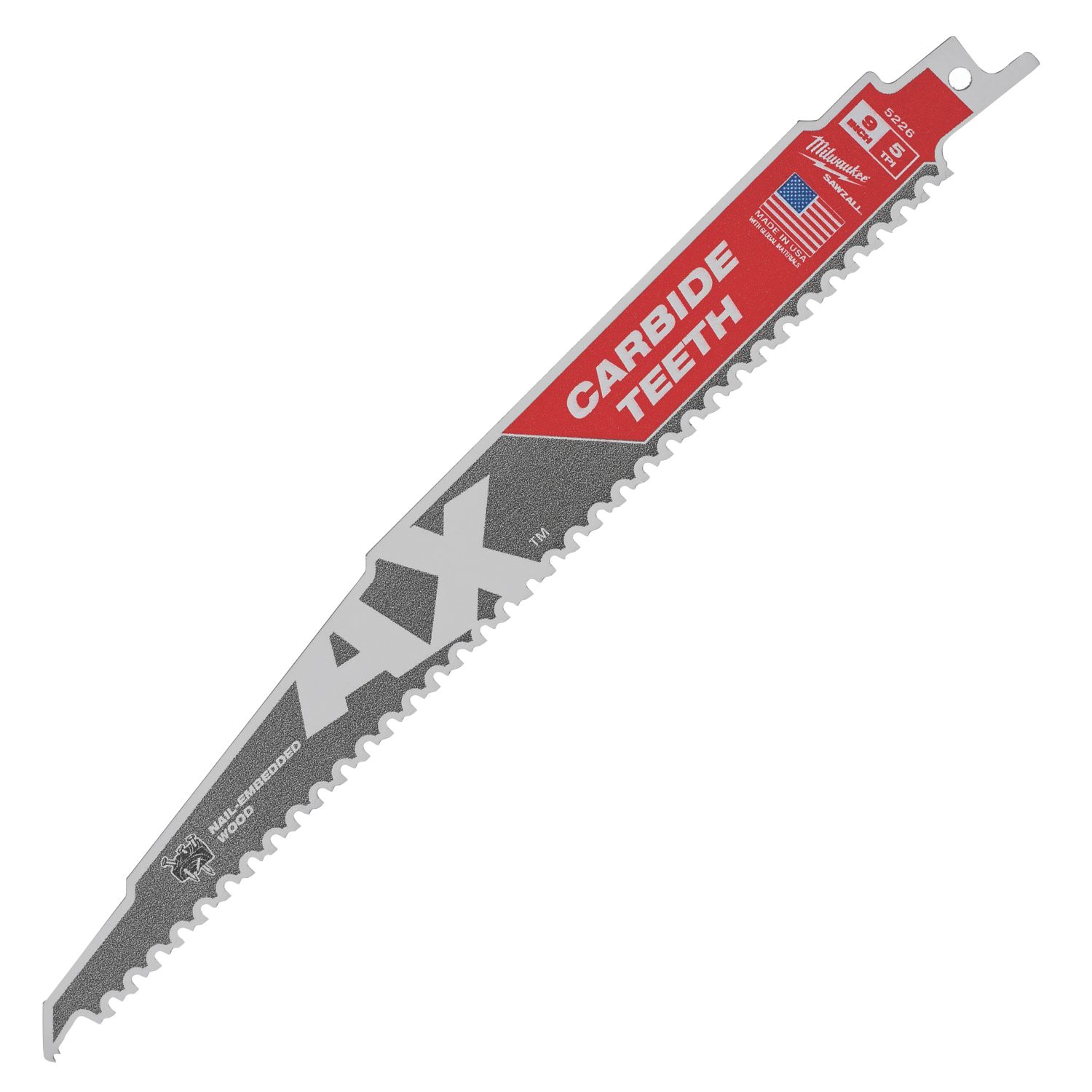 Milwaukee 48005226 Wood with Nails Sawzall Blade 230mm (644HH)