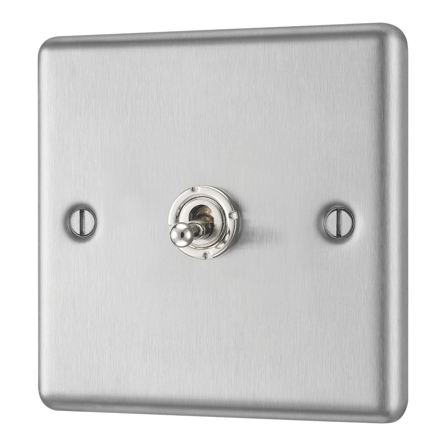 LAP 20A 16AX 1-Gang 2-Way Toggle Switch Brushed Stainless Steel (644PN)