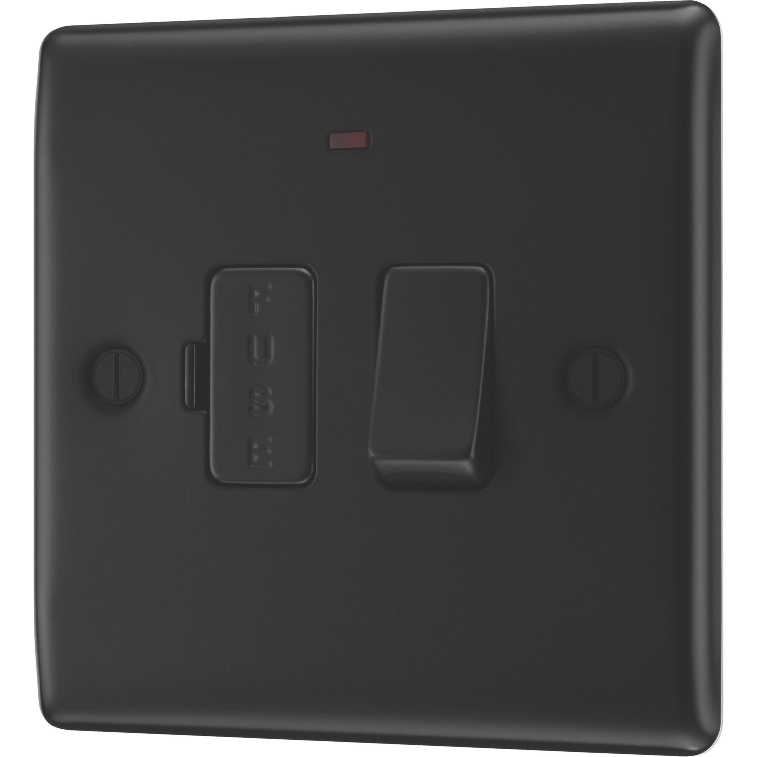 British General Nexus Metal 13A Switched Fused Spur with LED Matt Black with Colour-Matched Inserts (645PM)