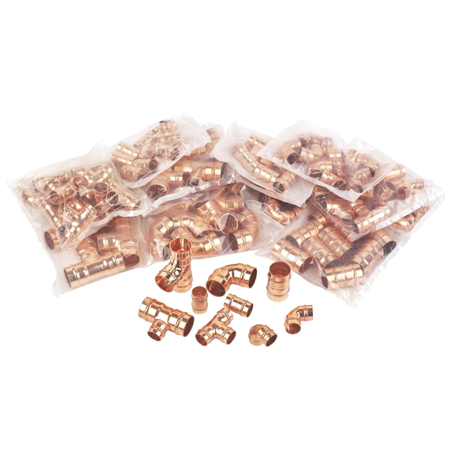 Flomasta Brass Solder Ring Fittings Pack 125 Piece Set (64673)