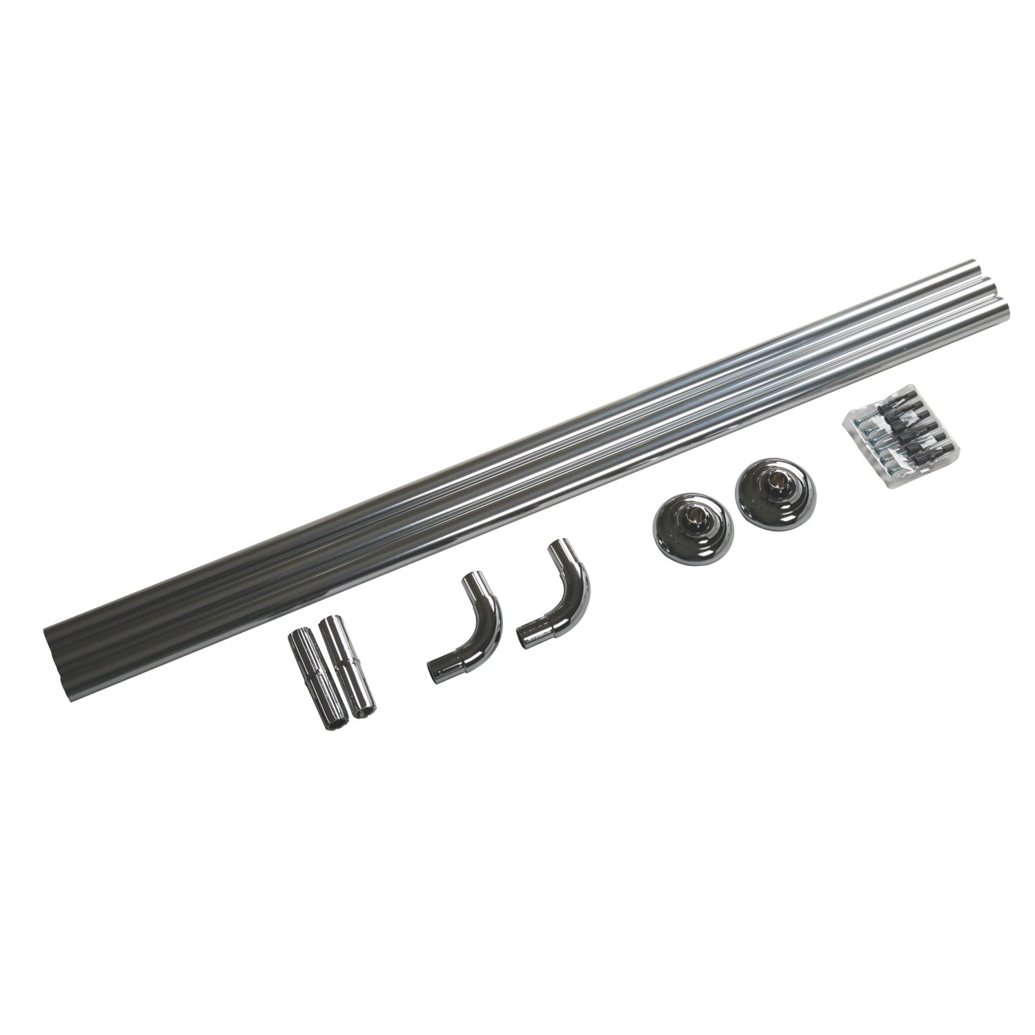 Croydex Straight Shower Curtain Rail System Aluminium Chrome 900-1760mm (6467X)