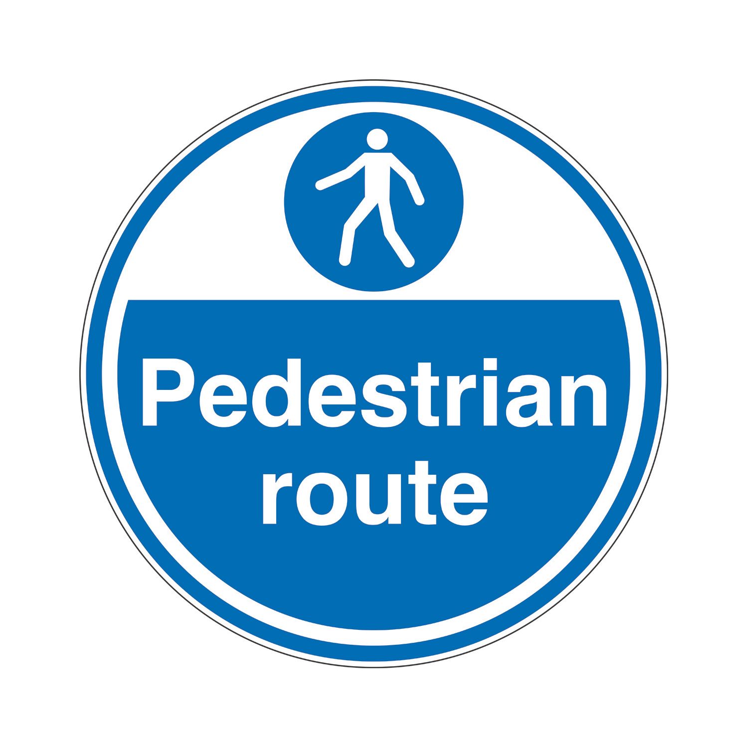 "Pedestrian Route" Anti-Slip Floor Sign 450mm x 450mm (646FX)
