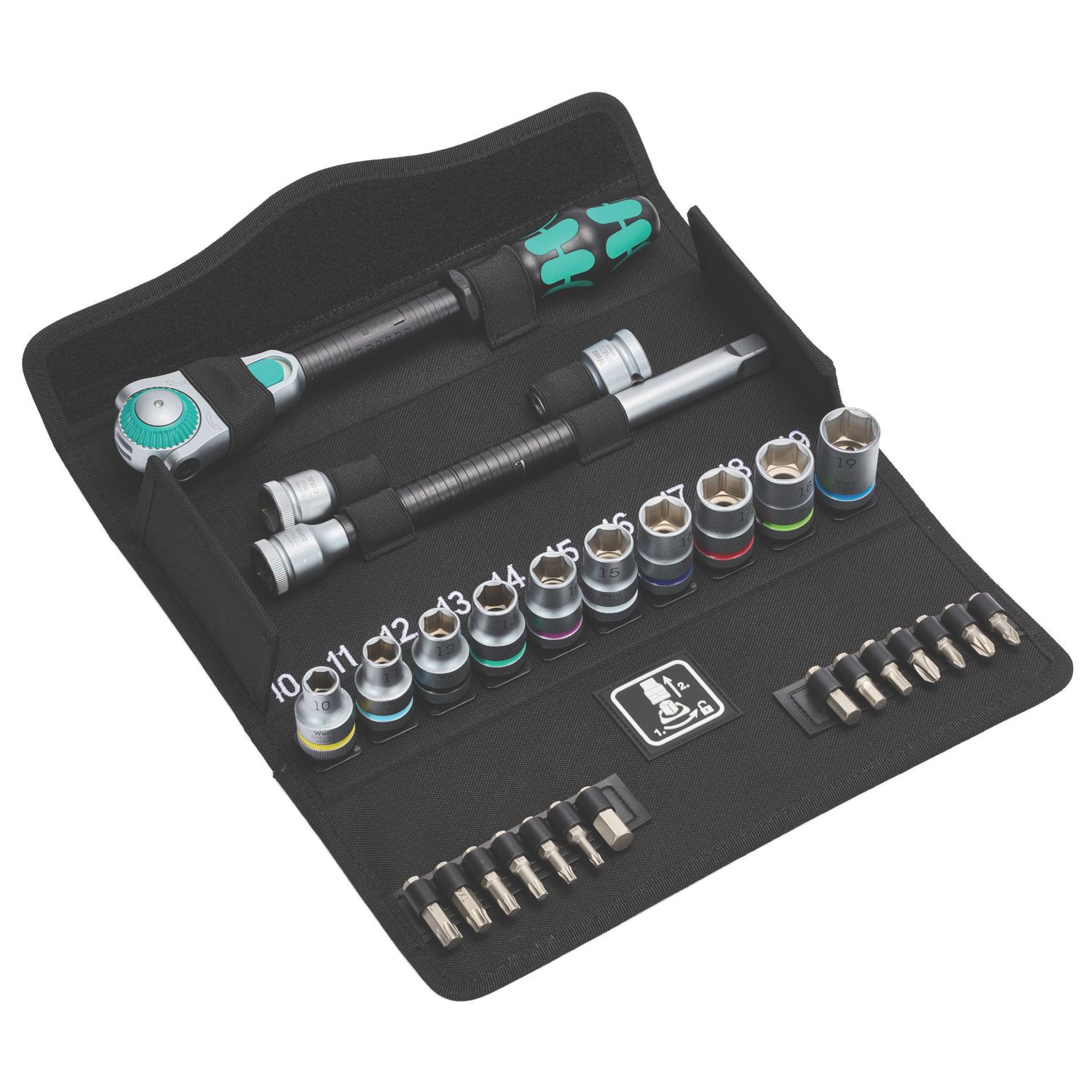 Wera 8100 SC 6 Zyklop Speed 1/2" Drive Ratchet & Socket Set 28 Pcs (650FP)