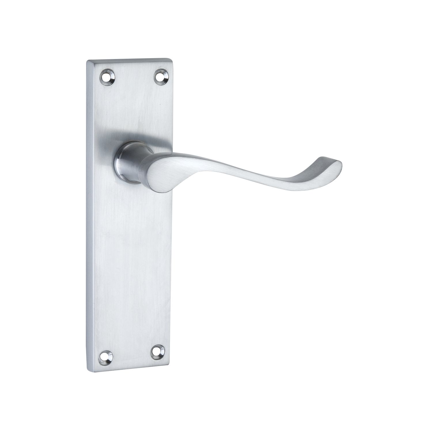 Smith & Locke Fire Rated Latch Door Handles Pair Satin Chrome (6521P)