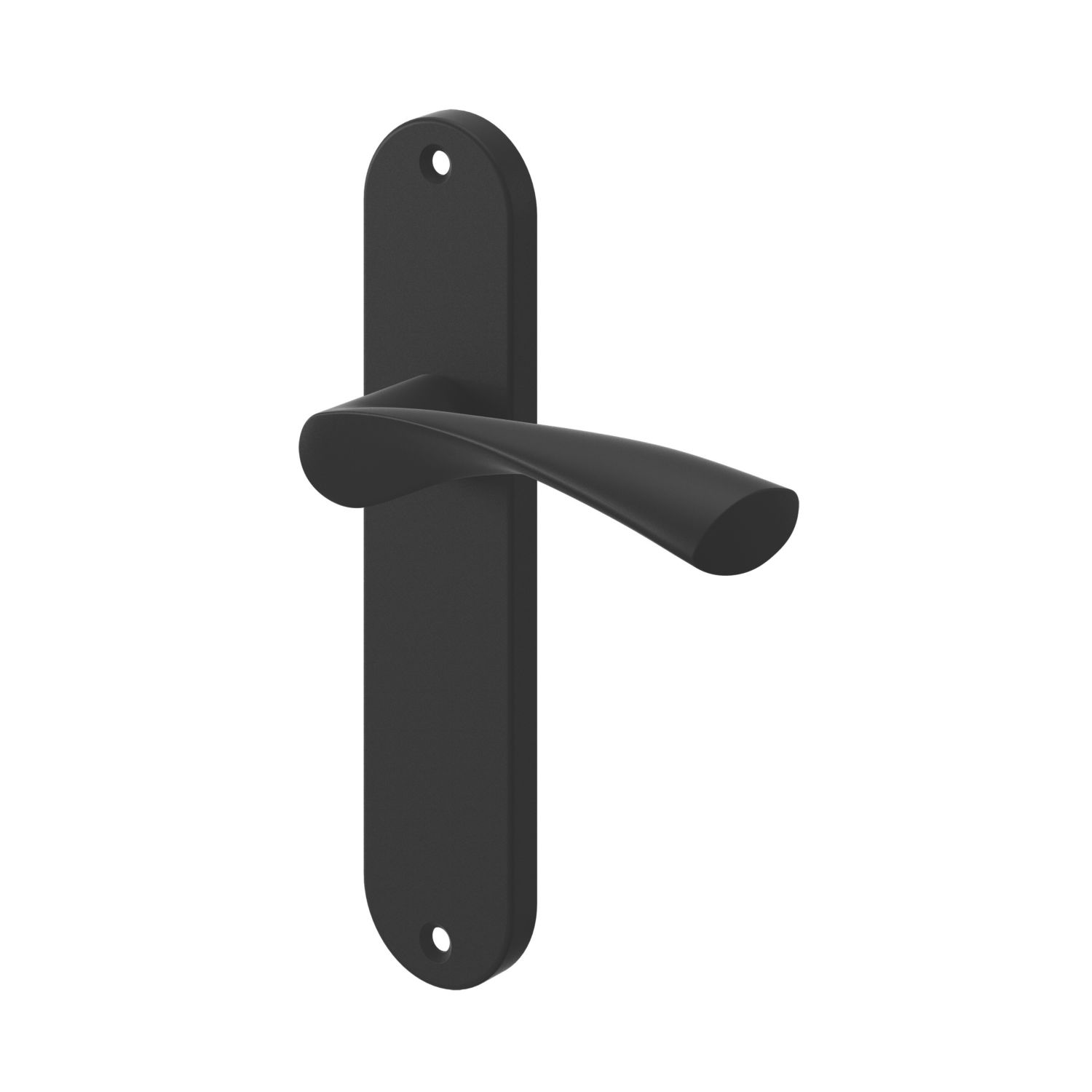 Cooke & Lewis Bude Fire Rated Latch Lever on Backplate Handle Pair Matt Black (652CM)