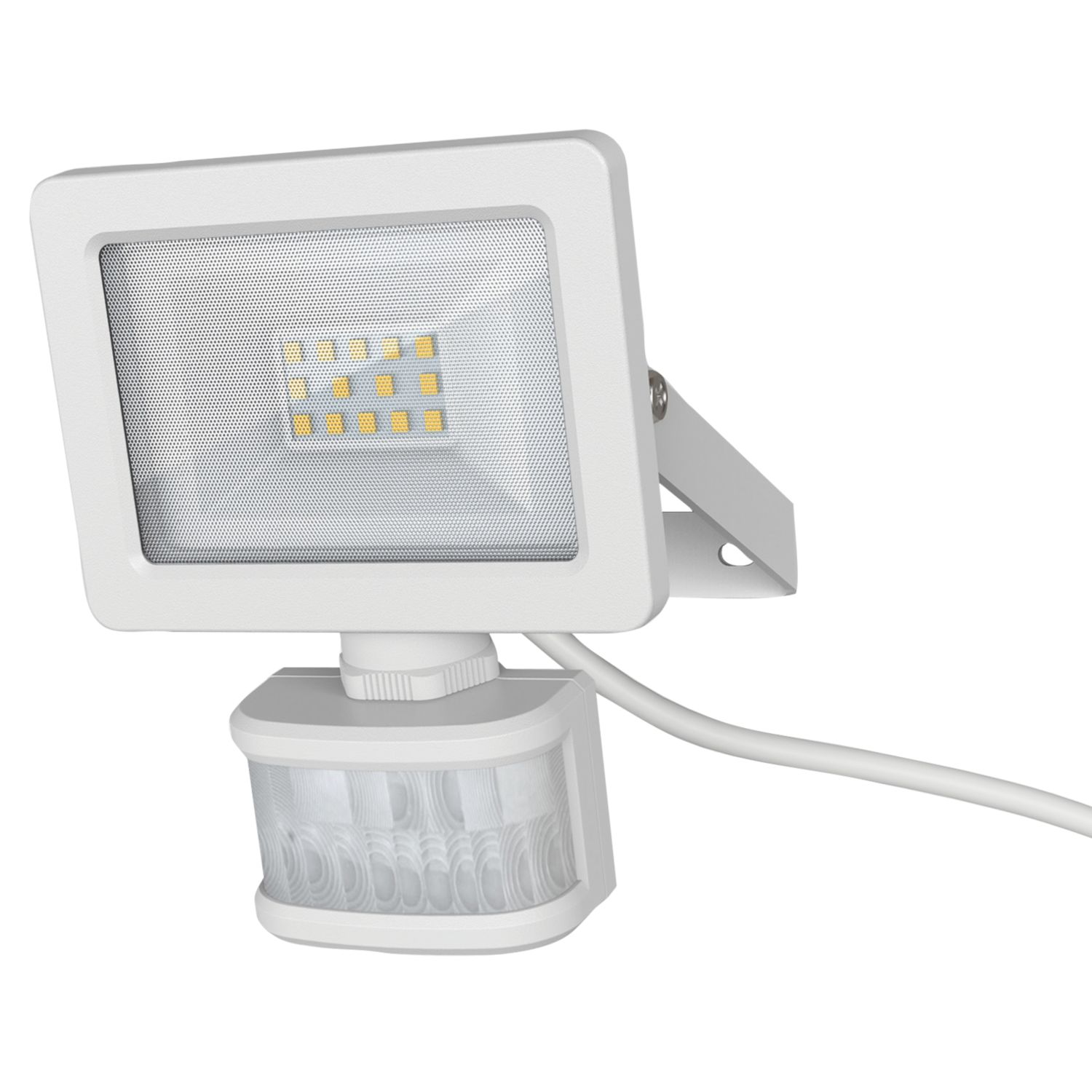 LAP Weyburn Outdoor LED Floodlight With PIR Sensor White 10W 1000lm (652PG)