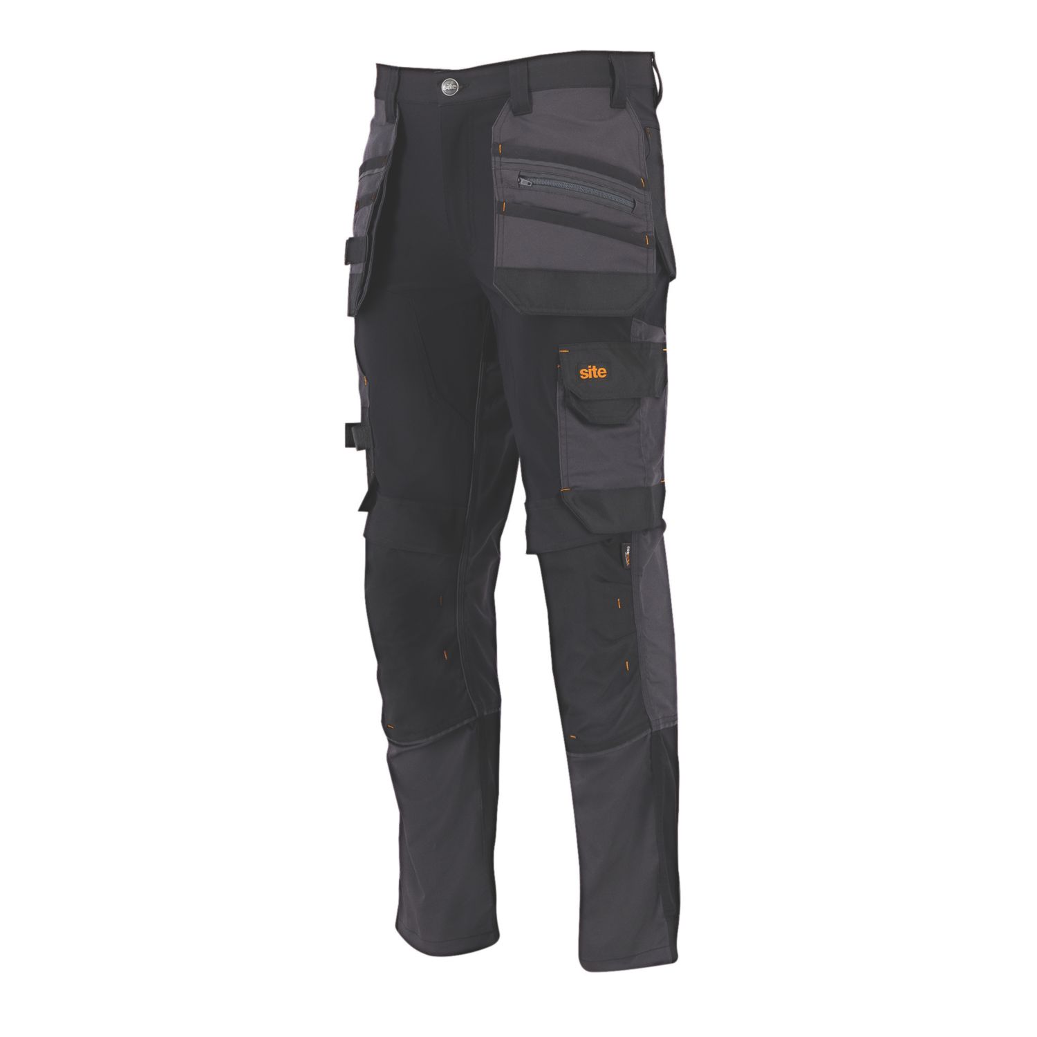 Site Brochman Stretch Holster Pocket Trousers Black/Grey 32" W 32" L (652RT)