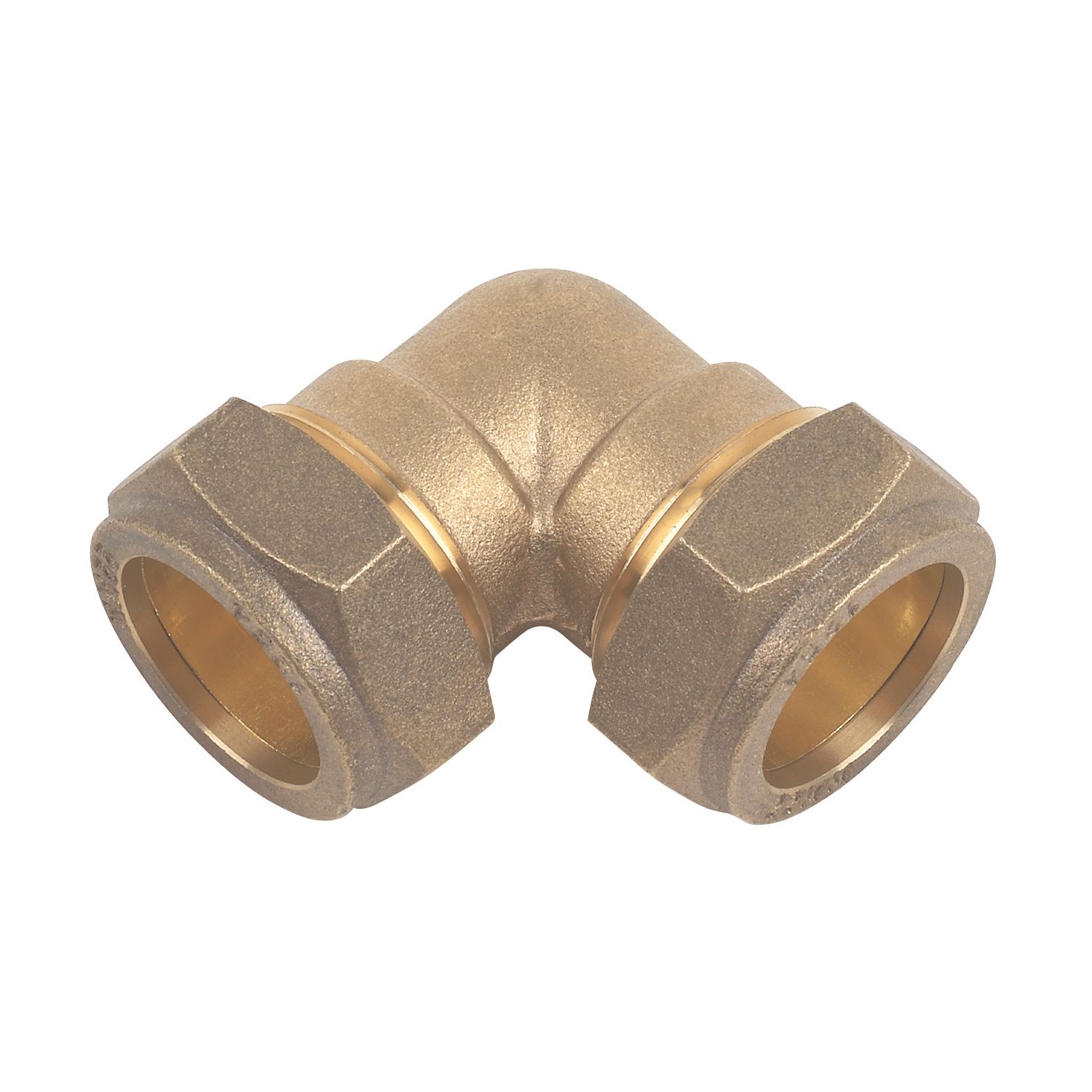 Flomasta Brass Compression Equal 90° Elbows 22mm 2 Pack (65393)