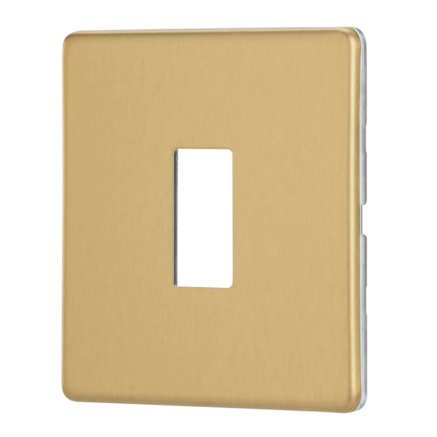 Contactum Lyric 1-Module Grid Faceplate Brushed Brass (653RR)