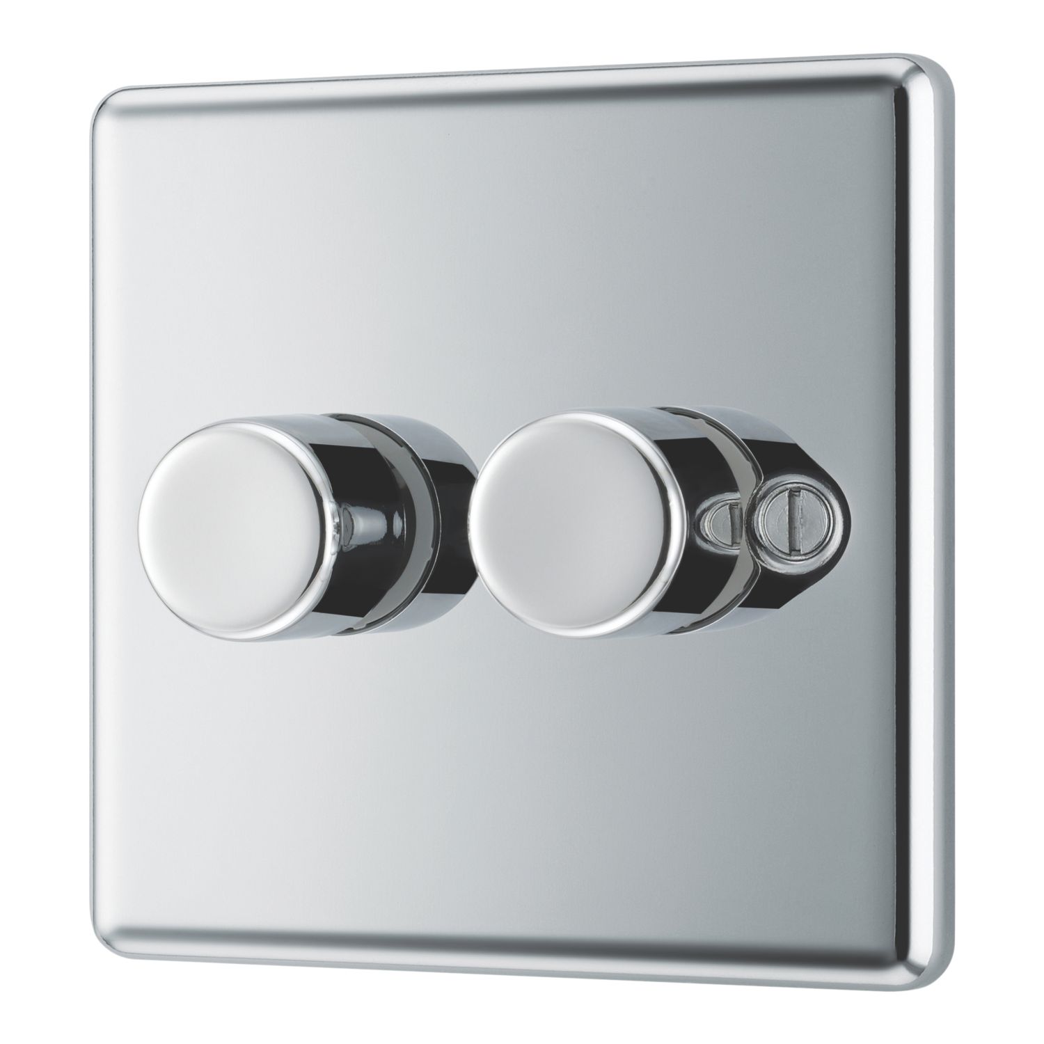 LAP 2-Gang 2-Way LED Dimmer Switch Polished Chrome with Colour-Matched Inserts (654PN)
