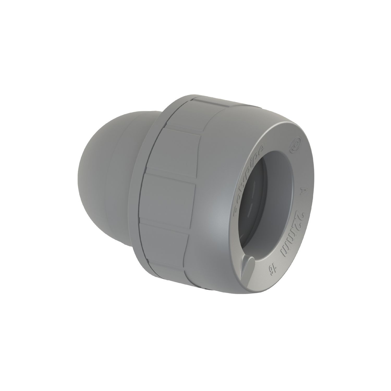 PolyPlumb Enhanced Plastic Push-Fit Socket Ends 22mm 2 Pack (654RF)