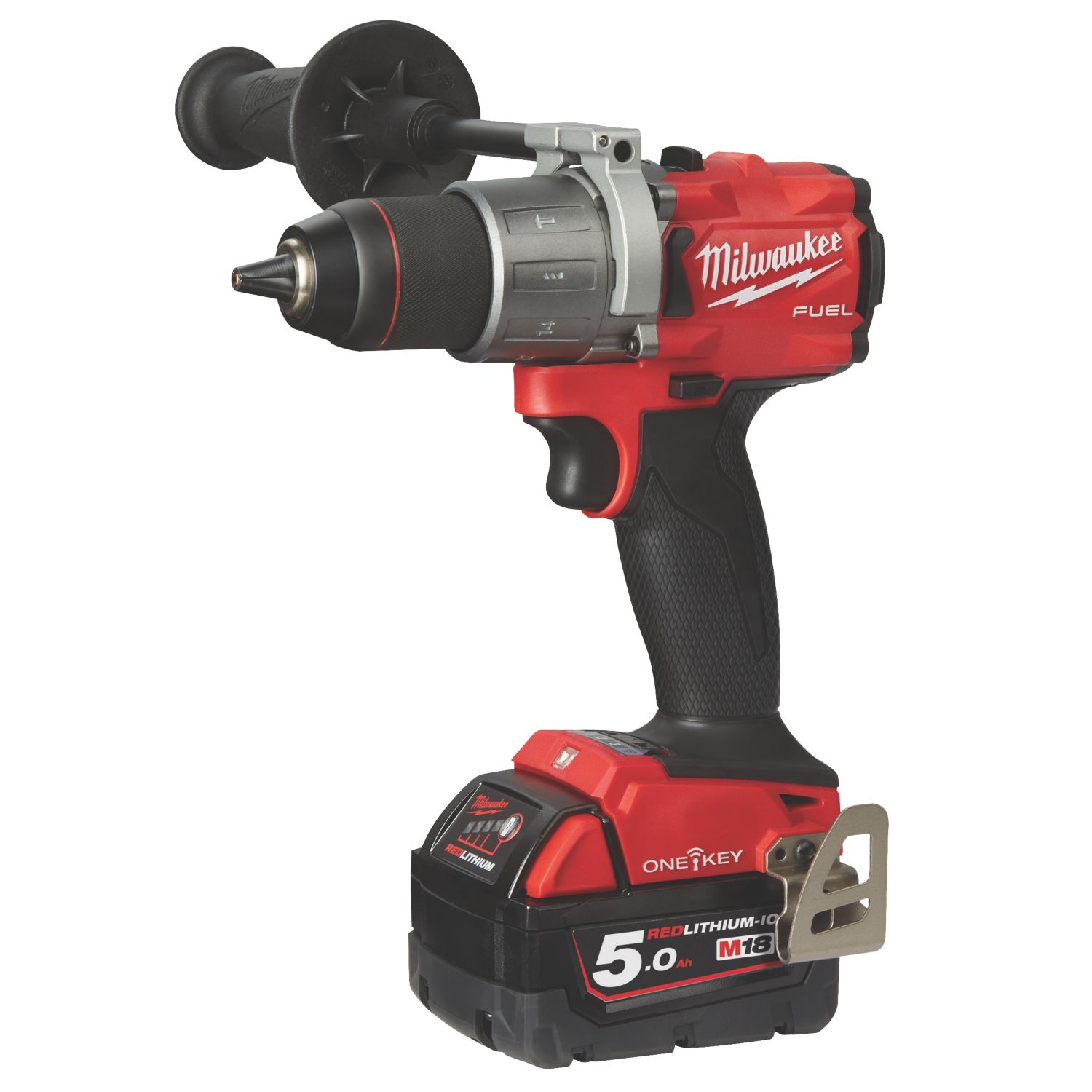 Milwaukee M18 ONEPD2-502X FUEL 18V 2 x 5.0Ah Li-Ion RedLithium Brushless Cordless ONE-KEY Combi Drill (655GT)