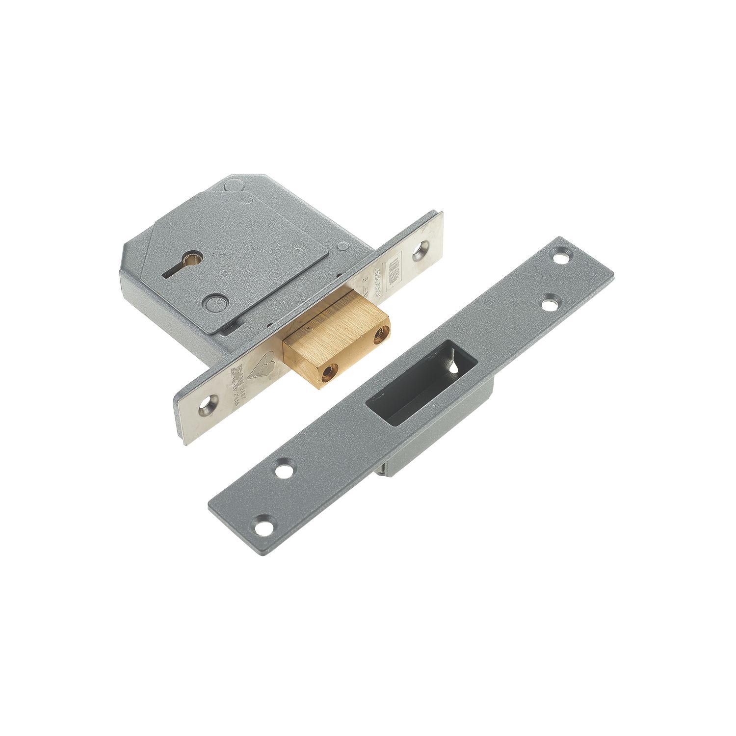 Union Fire Rated Satin Chrome BS 5-Lever Mortice Deadlock 80mm Case - 53mm Backset (6566P)