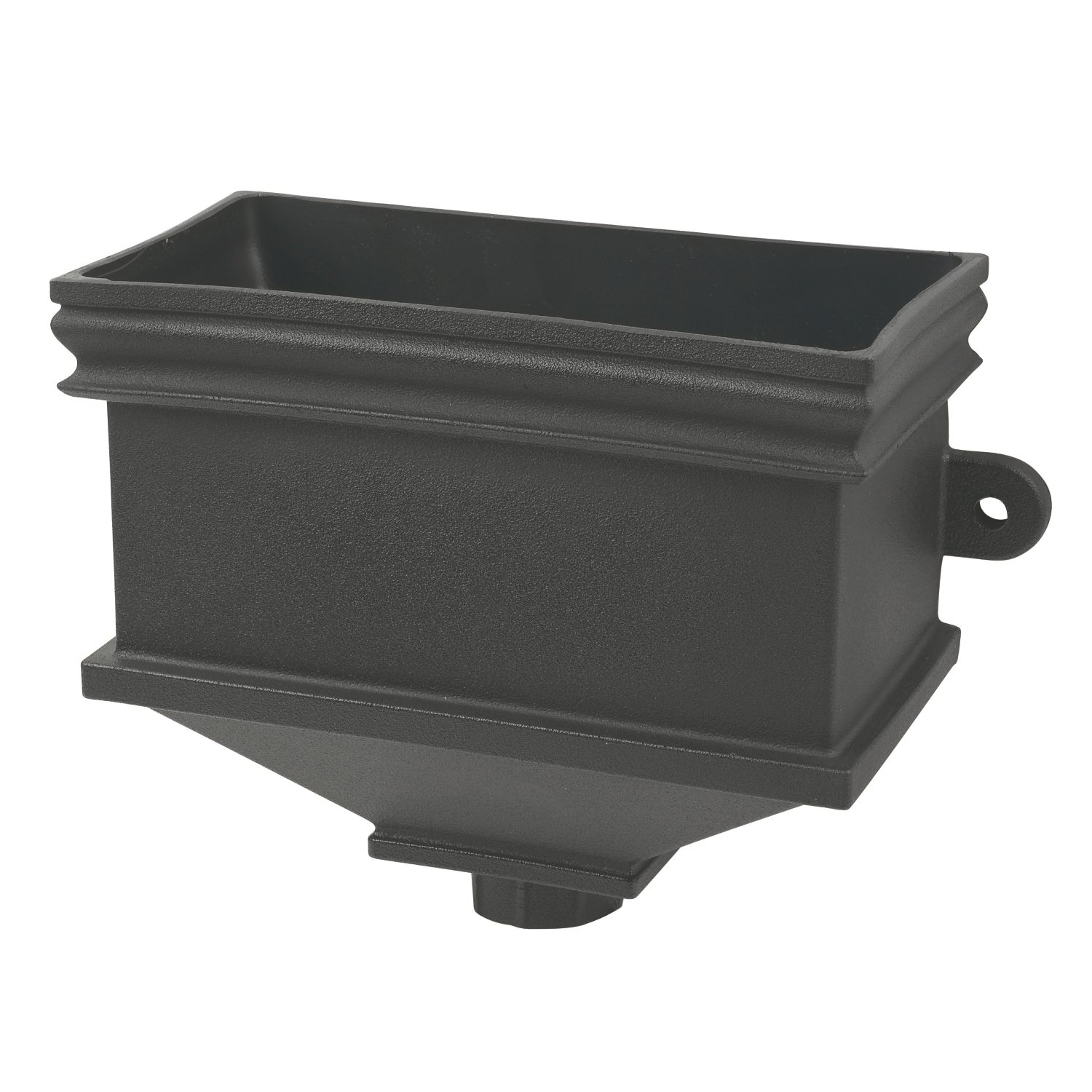 FloPlast Cast Iron Effect Rectangular Hopper 65-68mm Black (65699)