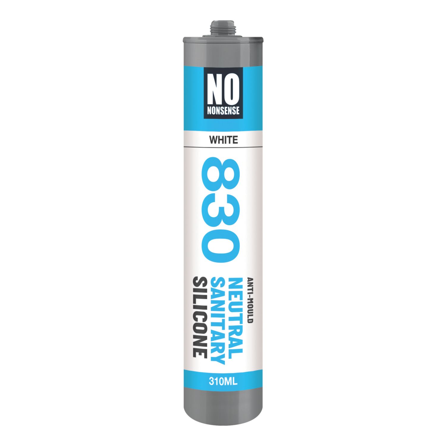 No Nonsense 830 Anti-Mould Neutral Sanitary Silicone Sealant White 310ml (656RU)