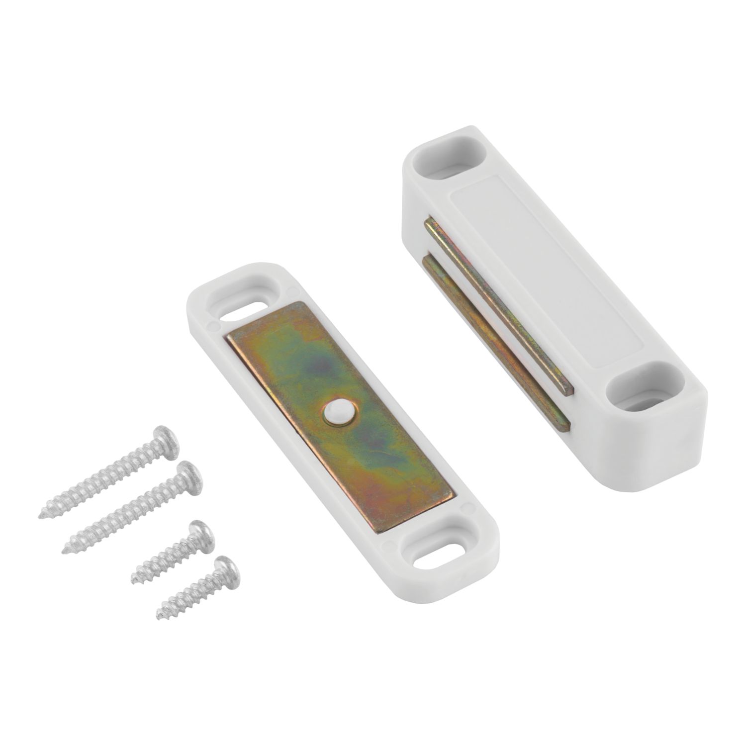 Essentials Adjustable Magnetic Cabinet Catch White 56mm x 14mm 10 Pack (657TE)