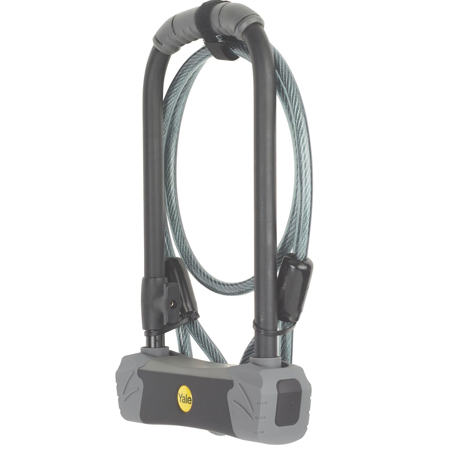 Yale Hardened Alloy Steel U Bike Lock & Security Cable 1200mm x 10mm (658YW)