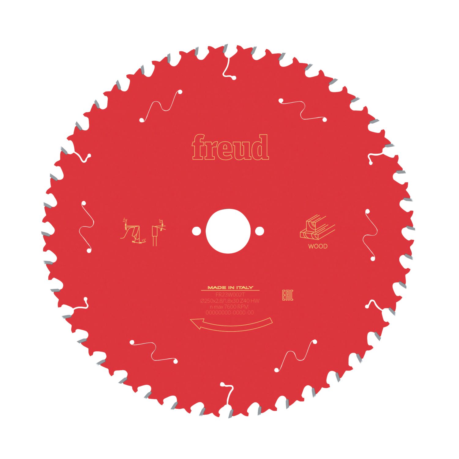 Freud Wood Table Saw Blade 250mm x 30mm 40T (661KJ)