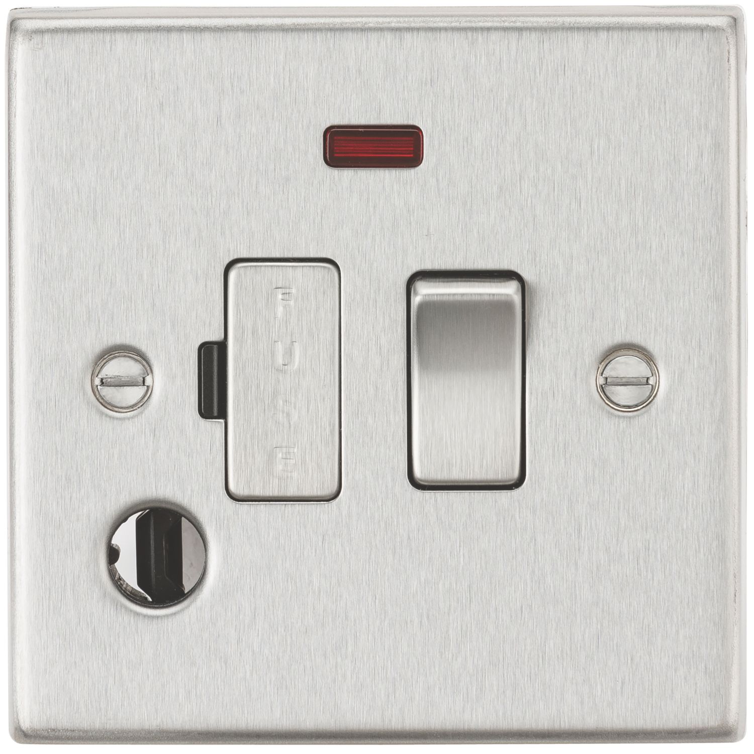 Knightsbridge 13A Switched Fused Spur & Flex Outlet with LED Brushed Chrome (661TY)