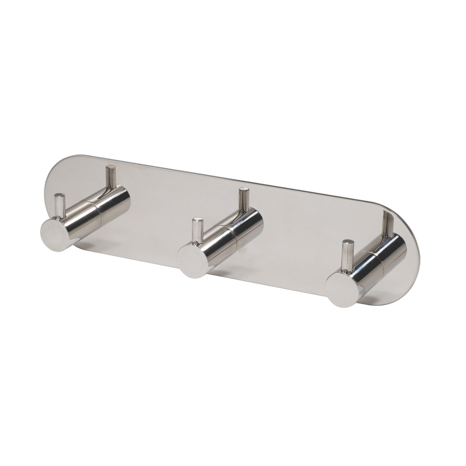 Eclipse 3-Hook Coat Rail Polished Stainless Steel 191mm x 48mm (665KW)