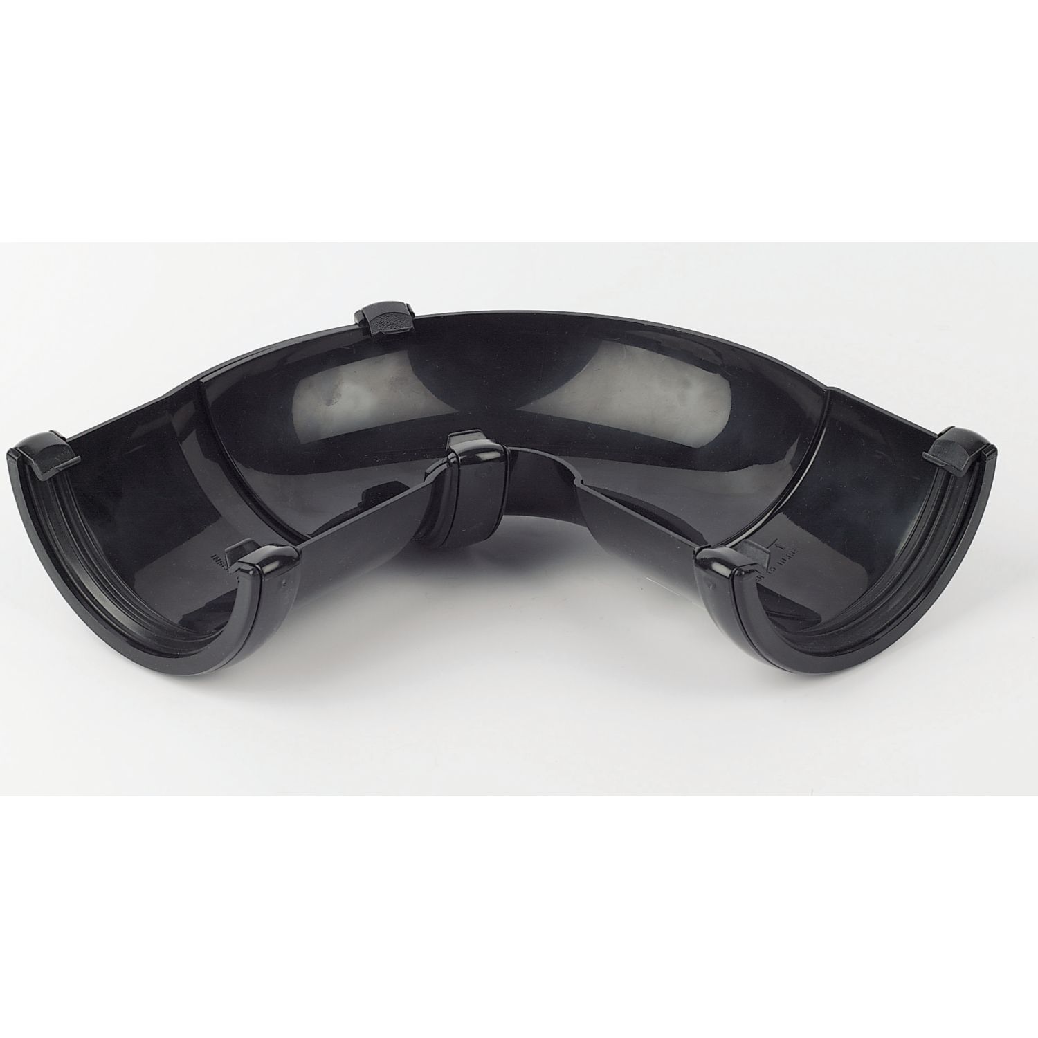 FloPlast uPVC 50-156° Half Round Adjustable Gutter Angle Black 112mm (66665)