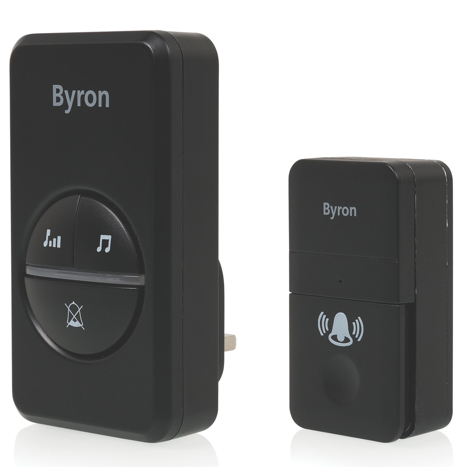 Byron DBY-23455BS Plug-In Wireless Door Chimes Black 2 Pack (666KW)