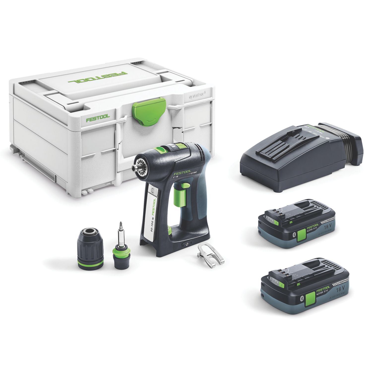 Festool C 18 HPC 4.0 I-Plus 18V 2 x 4.0Ah Li-Ion Airstream Li-High Power Brushless Cordless Drill Driver (667HN)