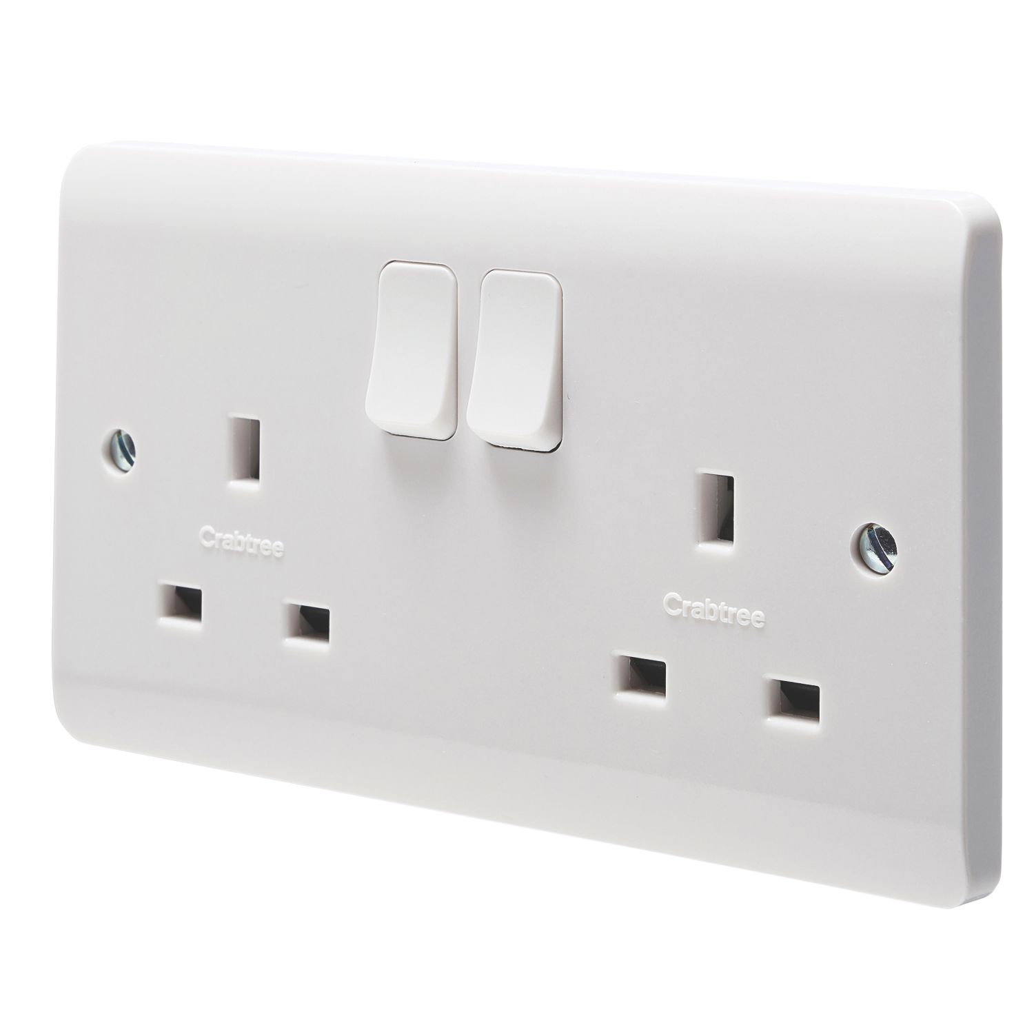 Crabtree Instinct 13A 2-Gang DP Switched Socket White (667HV)