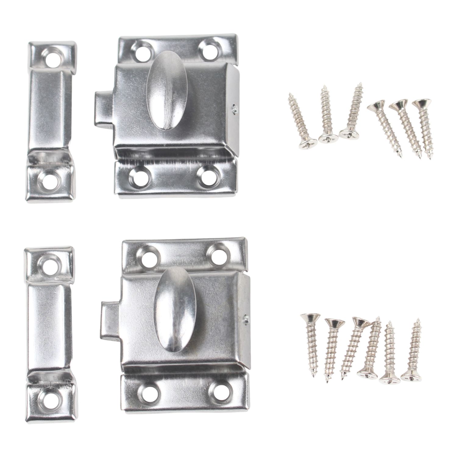 Essentials Oval Cabinet Catches Chrome 28mm x 54mm 2 Pack (667TA)
