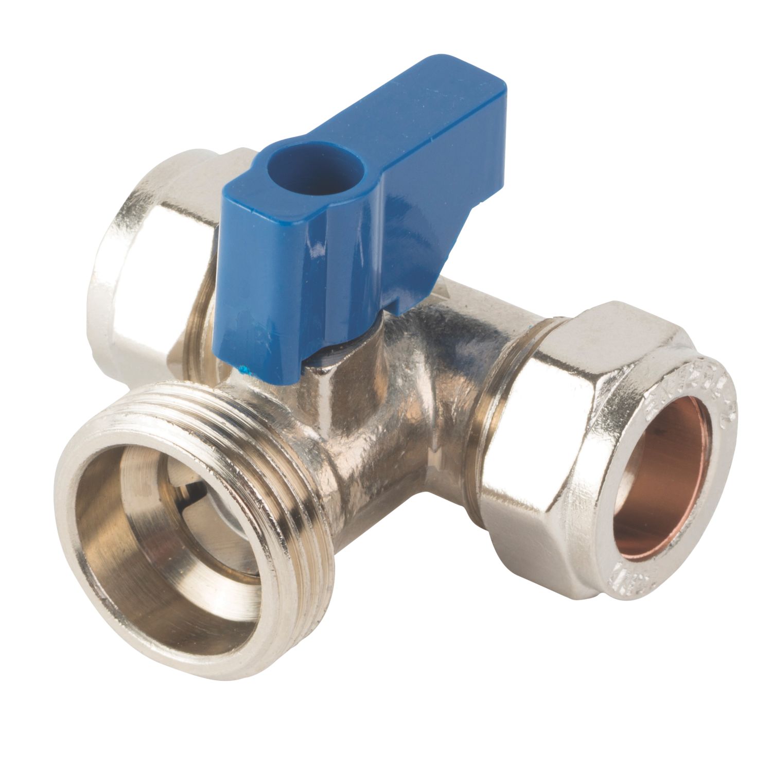 Midbrass BSP Washing Machine Tee Valve 1/2" x 1/2" x 3/4" (668HP)