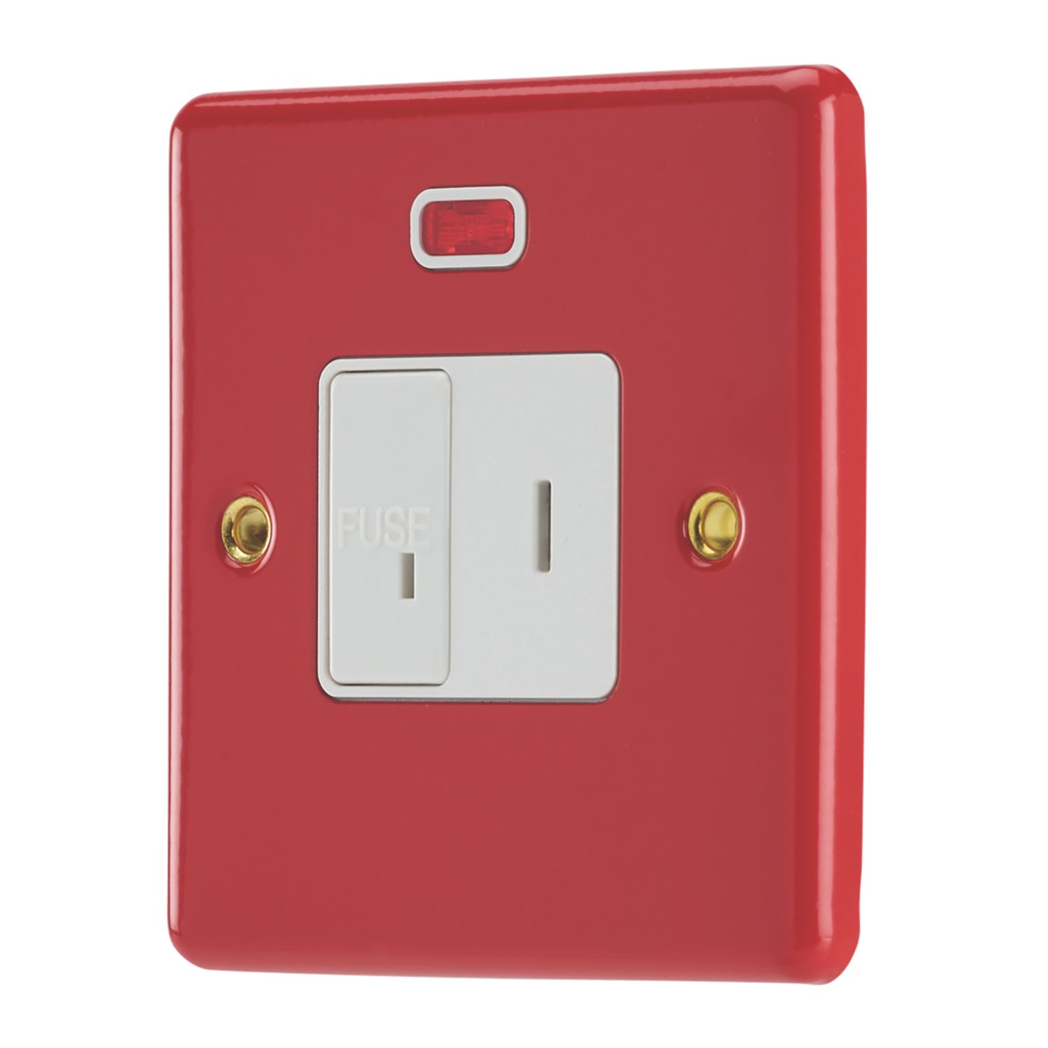 Contactum 13A Switched Secret Key Fused Spur with Neon Red with White Inserts (668RP)