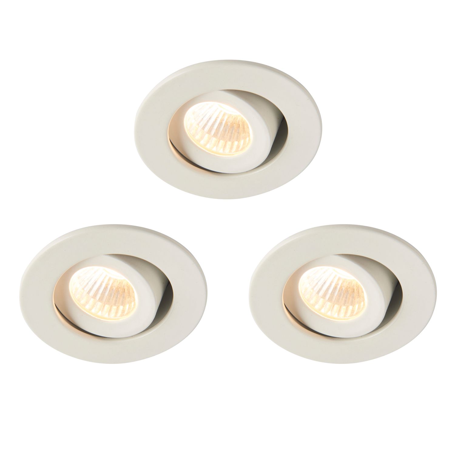 Saxby Vega Round LED Micro Downlights Matt White 12W 240lm 3 Pack (669RE)